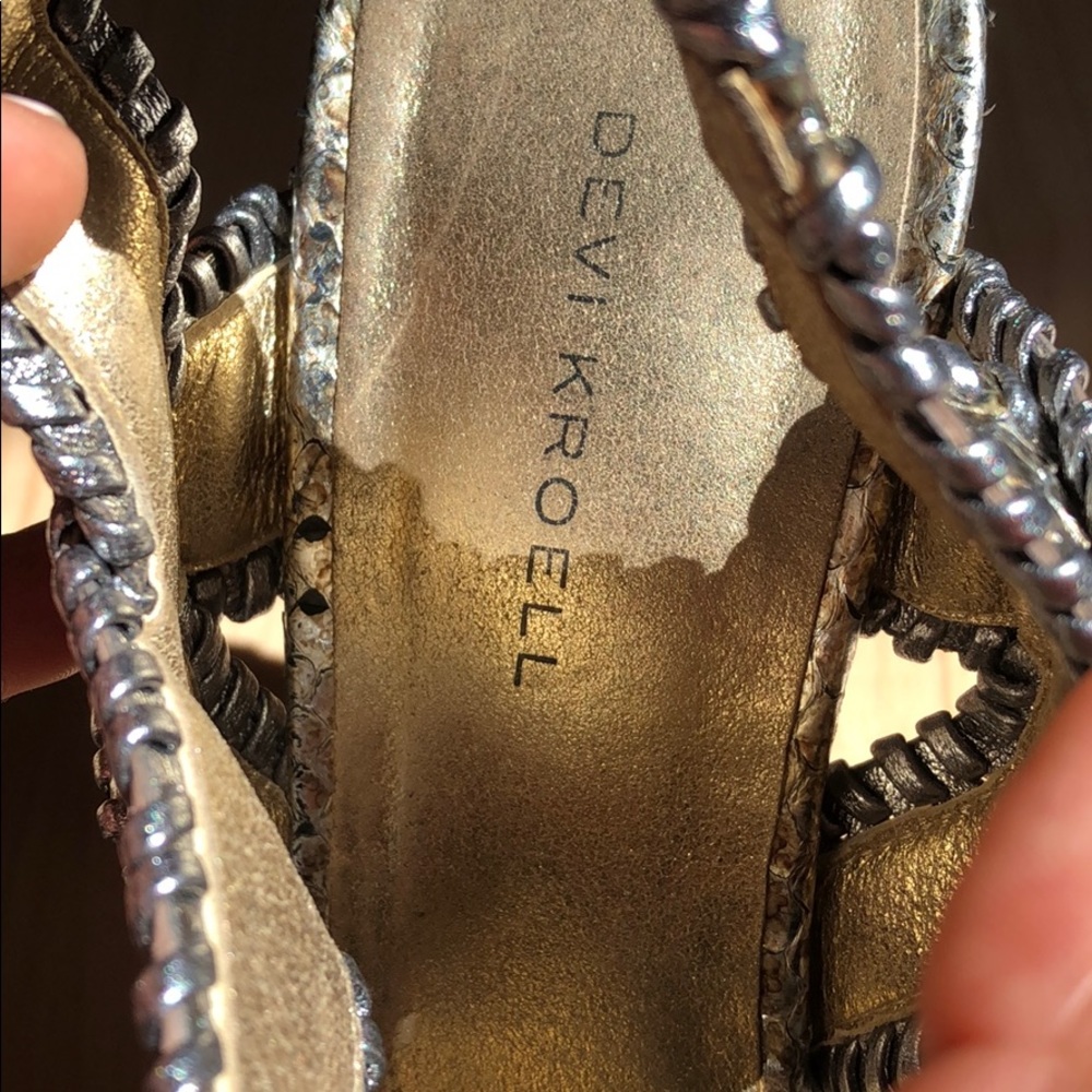 Devi Kroell Python Silver Sandals - Picture 5 of 6